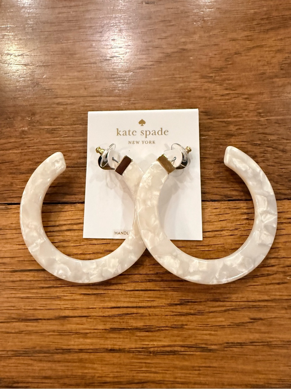 Kate Spade Pearl White Hoop Earrings